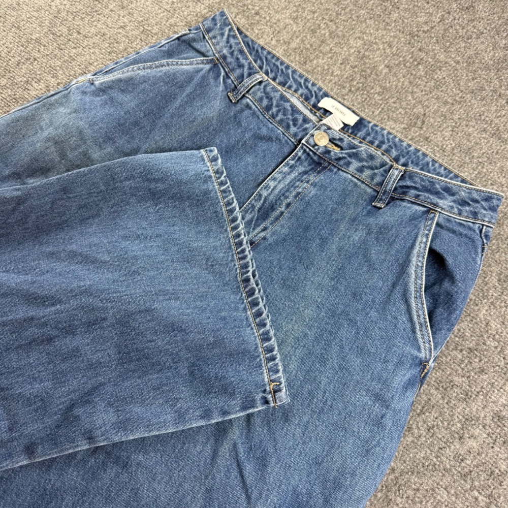 Forever 21 Cargo Jeans 31 Blue Wide Leg Utility Denim Womens